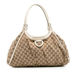 Pre-Loved Gucci Large GG Canvas Abbey D Ring Shoulder Bag